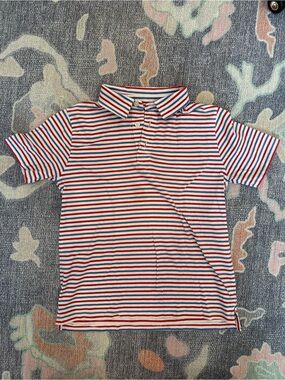 Crewcuts Factory Red, White & Blue Striped Polo
